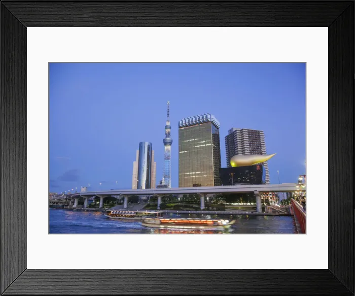 Framed Print : Japan, Honshu, Kanto, Tokyo, Asakusa, Office Buildings and Skytree Tower and Sumidagawa Framed Print : Japan, Honshu, Kanto, Tokyo, Asakusa, Office Buildings and Skytree Tower and Sumidagawa