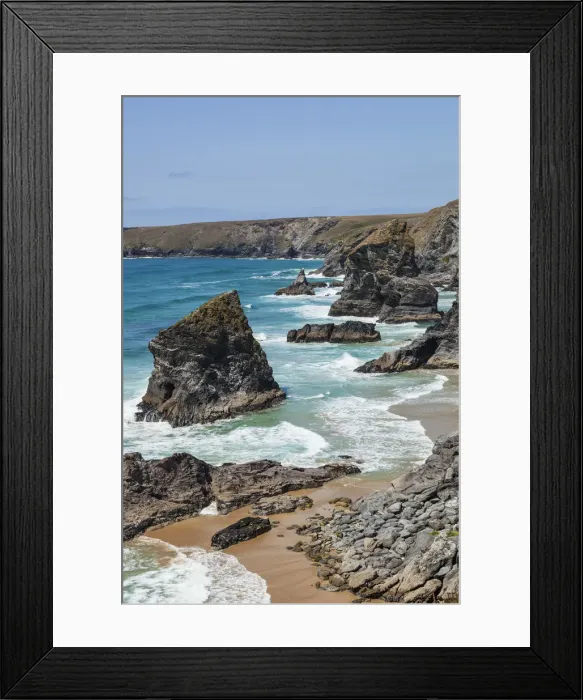 Framed Print : England, Cornwall, Newquay, Bedruthan Steps Beach Framed Print : England, Cornwall, Newquay, Bedruthan Steps Beach