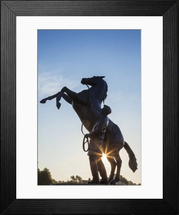 Framed Print : England, East Anglia, Suffolk, Newmarket, Newmarket Stallion Statue Sculptured by Framed Print : England, East Anglia, Suffolk, Newmarket, Newmarket Stallion Statue Sculptured by