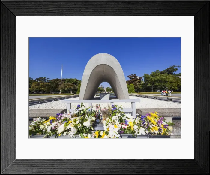 Framed Print : Japan, Kyushu, Hiroshima, Peace Memorial Park, Cenotaph for the A-Bomb Victims