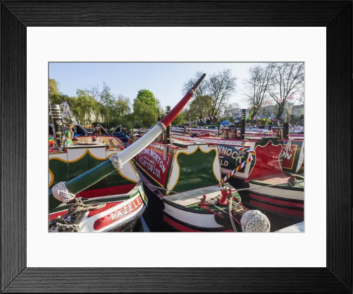 Framed Print : England, London, Maida Vale, Little Venice, Annual Canal Boat Cavalcade, Canal Boats Framed Print : England, London, Maida Vale, Little Venice, Annual Canal Boat Cavalcade, Canal Boats