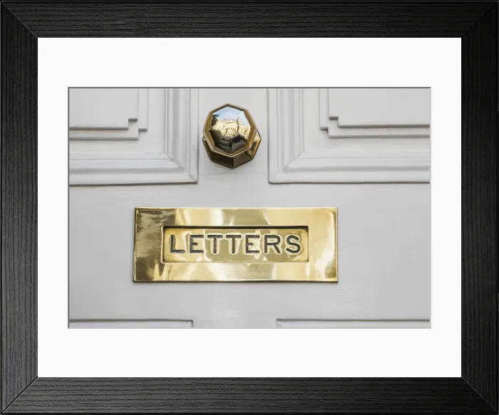 Framed Print : England, Somerset, Bath, Doorway Letterbox Detail