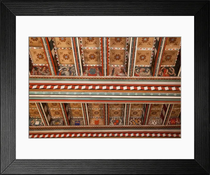 Framed Print : France, Languedoc-Roussillon, Aude, Saint Hilaire, The Abbey, Painted Ceiling of Framed Print : France, Languedoc-Roussillon, Aude, Saint Hilaire, The Abbey, Painted Ceiling of