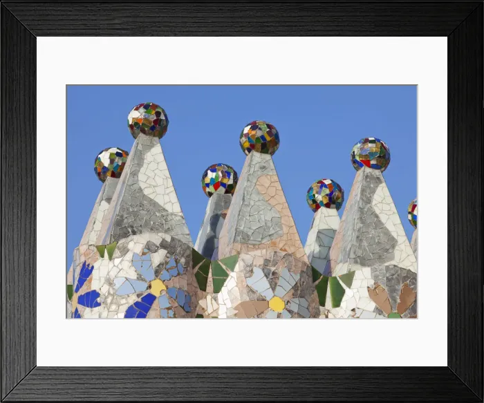 Framed Print : Spain, Barcelona, Casa Batllo, The Rooftop Chimneys Framed Print : Spain, Barcelona, Casa Batllo, The Rooftop Chimneys