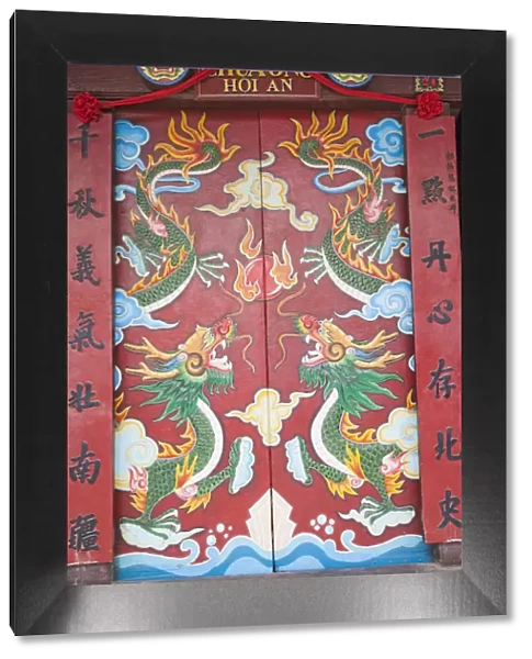 Vietnam, Hoi An, Quan Cong Temple, Entrance Doorway depicting Dragons
