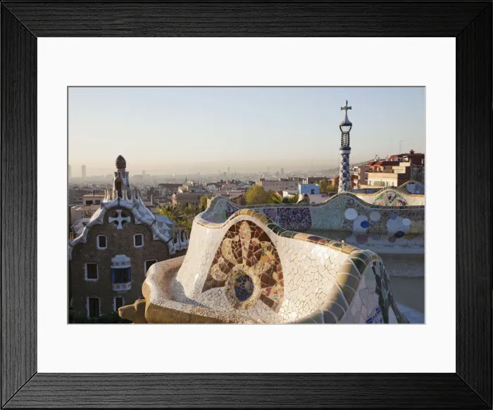 Framed Print : Spain, Barcelona, Guell Park, The Terrace Framed Print : Spain, Barcelona, Guell Park, The Terrace