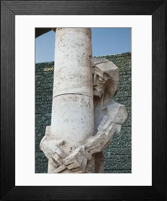 Framed Print : Spain, Barcelona, Sagrada Familia, Flagellation of Christ Statue Framed Print : Spain, Barcelona, Sagrada Familia, Flagellation of Christ Statue