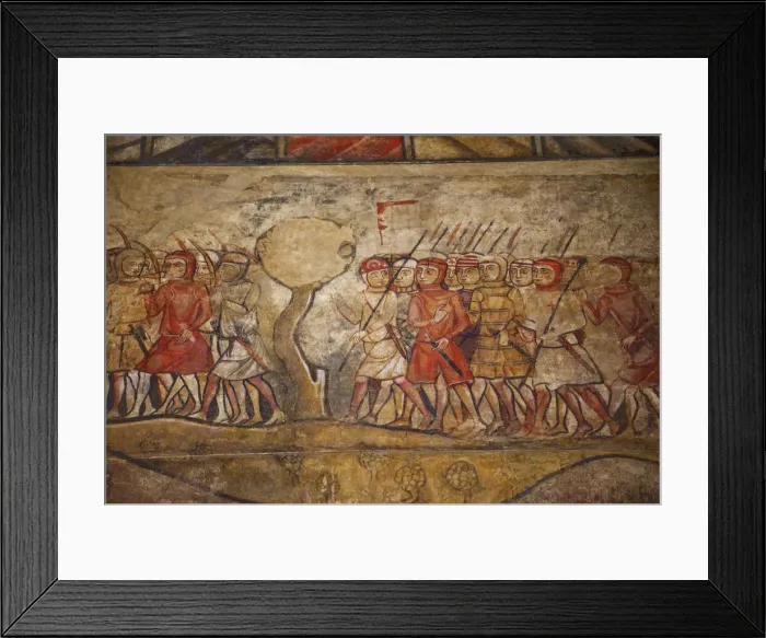 Framed Print : Spain, Barcelona, City History Museum, Medieval Wall Painting in the Royal Palace Framed Print : Spain, Barcelona, City History Museum, Medieval Wall Painting in the Royal Palace
