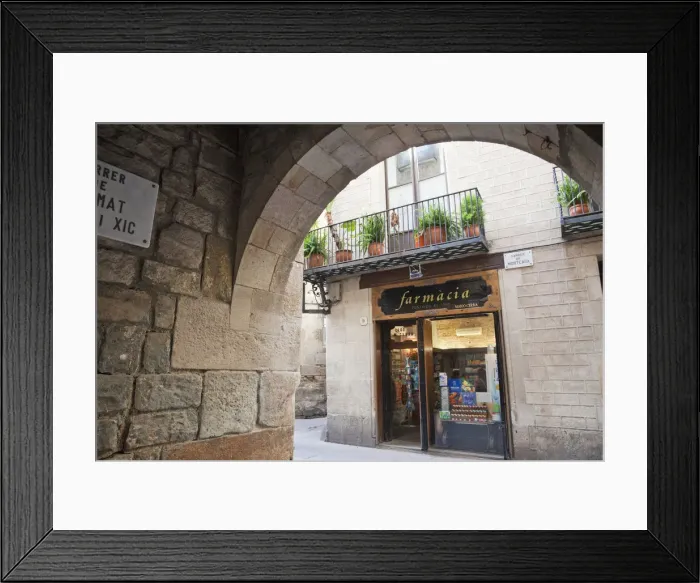 Framed Print : Spain, Barcelona, The Gothic Quarter, Pharmacy Shop Framed Print : Spain, Barcelona, The Gothic Quarter, Pharmacy Shop