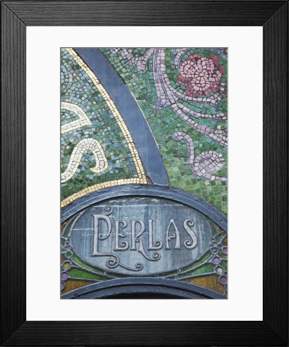 Framed Print : Spain, Barcelona, The Ramblas, Detail of the Facade of The Escriba Patisserie Framed Print : Spain, Barcelona, The Ramblas, Detail of the Facade of The Escriba Patisserie
