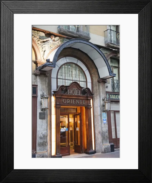 Framed Print : Spain, Barcelona, The Ramblas, Entrance to The Hotel Oriente Framed Print : Spain, Barcelona, The Ramblas, Entrance to The Hotel Oriente