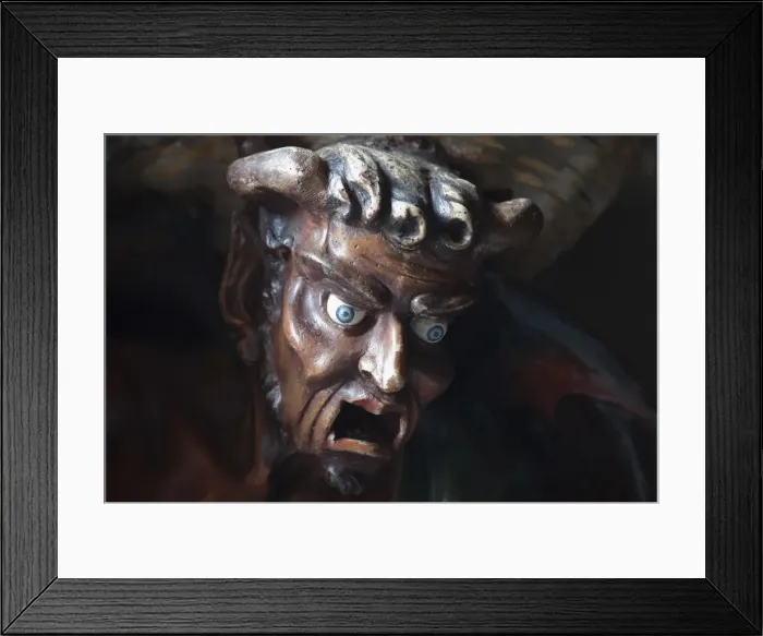 Framed Print : France, Languedoc-Roussillon, Aude, Rennes-le-Chateau, Magdala Church, The Devil Statue Framed Print : France, Languedoc-Roussillon, Aude, Rennes-le-Chateau, Magdala Church, The Devil Statue
