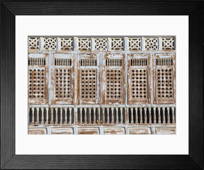 Framed Print : Tunisia, Kairouan, Decorative wooden window of house in the Madina Framed Print : Tunisia, Kairouan, Decorative wooden window of house in the Madina