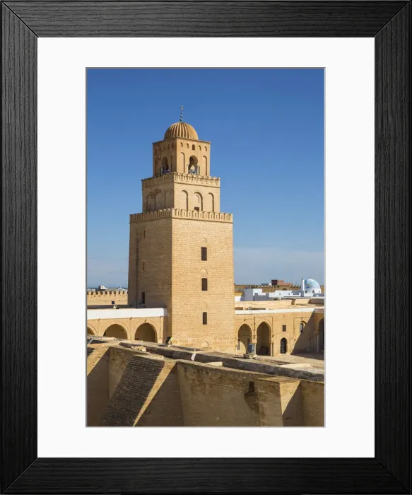 Framed Print : Tunisia, Kairouan, Madina, Courtyard of The Great Mosque Framed Print : Tunisia, Kairouan, Madina, Courtyard of The Great Mosque