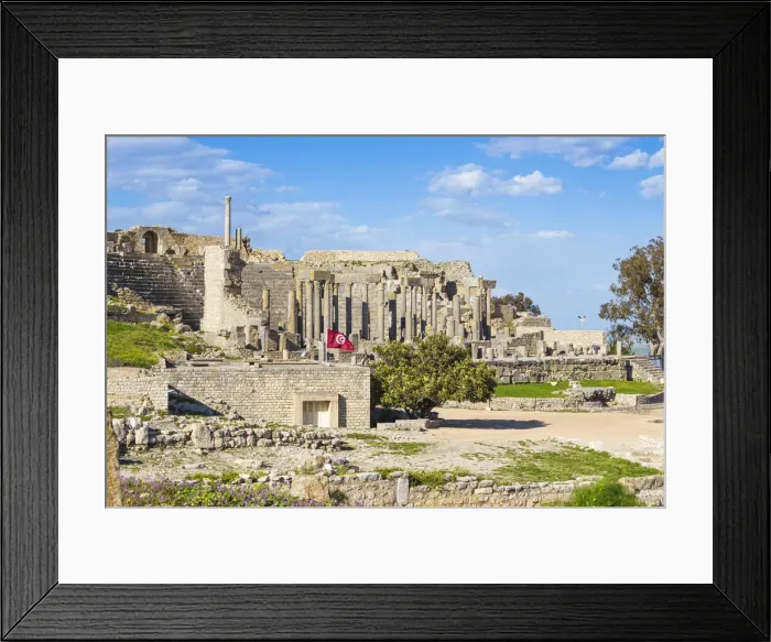 Framed Print : Tunisia, Teboursouk, Dougga archaeological site, Roman Amphitheatre Framed Print : Tunisia, Teboursouk, Dougga archaeological site, Roman Amphitheatre