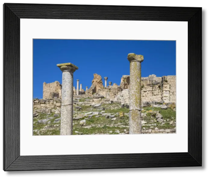 Framed Print : Tunisia, Teboursouk, Dougga archaeological site Framed Print : Tunisia, Teboursouk, Dougga archaeological site