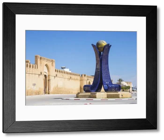 Framed Print : Tunisia, Kairouan, Madina walls and Globe monument Framed Print : Tunisia, Kairouan, Madina walls and Globe monument