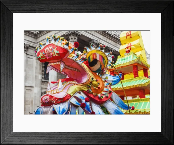 Framed Print : England, London, Chinese New Year Parade, Chinese Dragon Framed Print : England, London, Chinese New Year Parade, Chinese Dragon