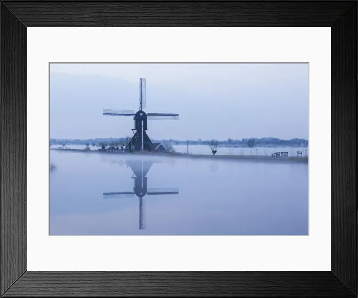Framed Print : Europe, Netherlands, Alblasserdam, Kinderdijk, Windmills