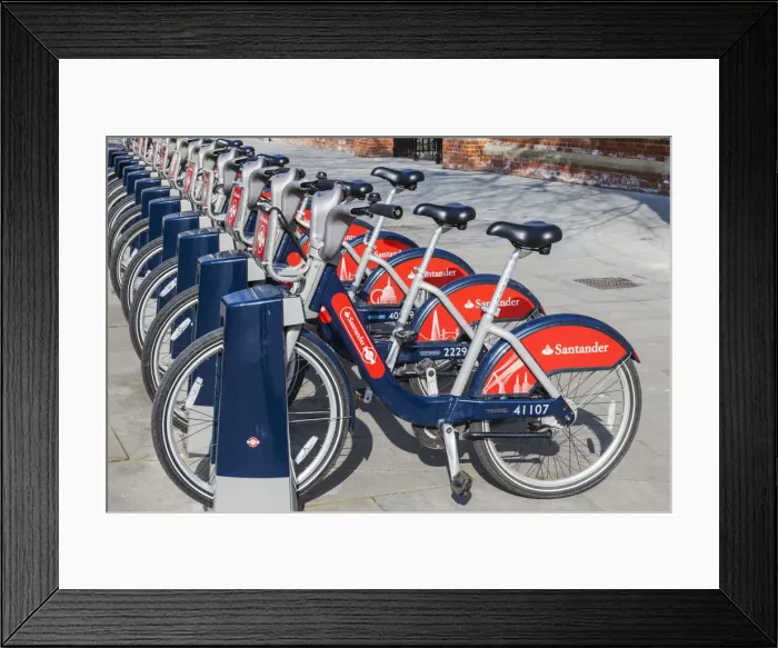Framed Print : England, London, Santander Bike Hire Stand Framed Print : England, London, Santander Bike Hire Stand