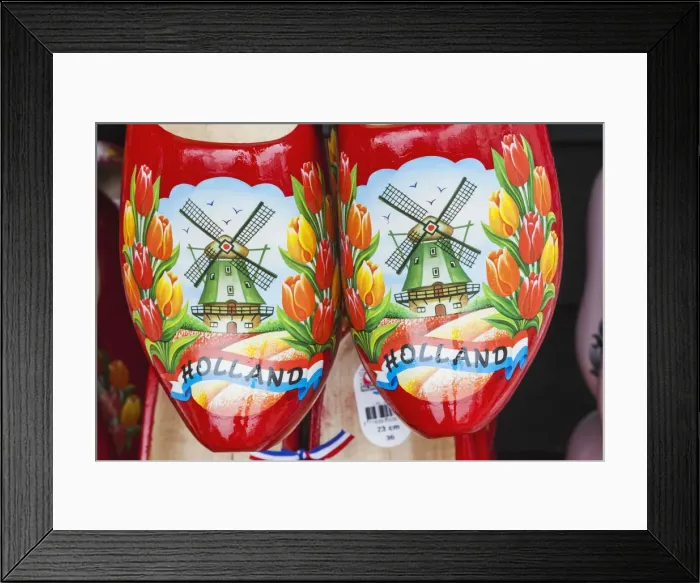 Framed Print : Europe, Netherlands, Amsterdam, Souvenir Shop Display of Colourful Wooden Clogs Framed Print : Europe, Netherlands, Amsterdam, Souvenir Shop Display of Colourful Wooden Clogs
