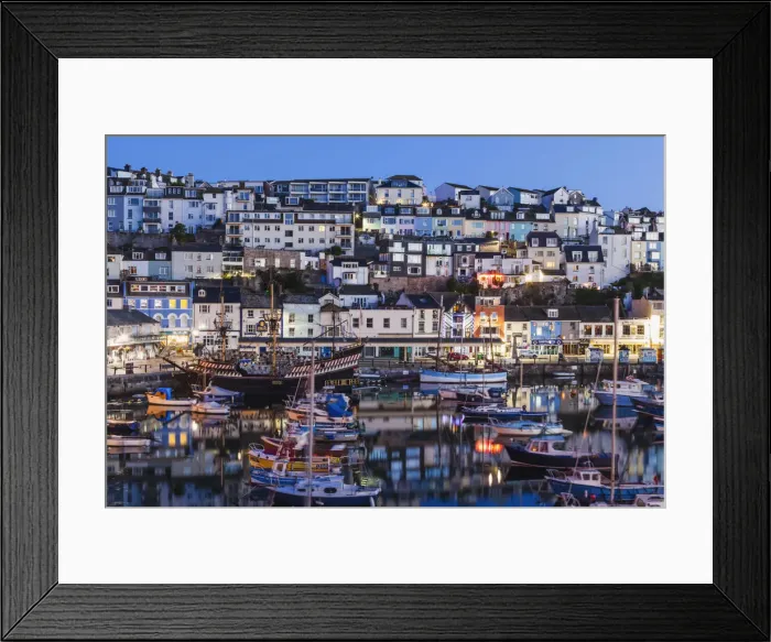 Framed Print : England, Devon, Brixham, Brixham Harbour Framed Print : England, Devon, Brixham, Brixham Harbour