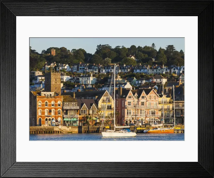 Framed Print : England, Devon, Dartmouth, River Dart and Dartmouth Skyline Framed Print : England, Devon, Dartmouth, River Dart and Dartmouth Skyline