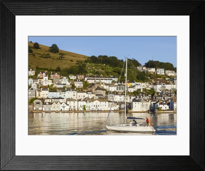 Framed Print : England, Devon, Dartmouth, River Dart and Dartmouth Skyline Framed Print : England, Devon, Dartmouth, River Dart and Dartmouth Skyline