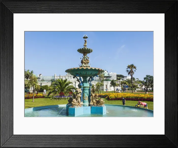 Framed Print : England, Devon, Torquay, The Princess Gardens, Victorian Fountain
