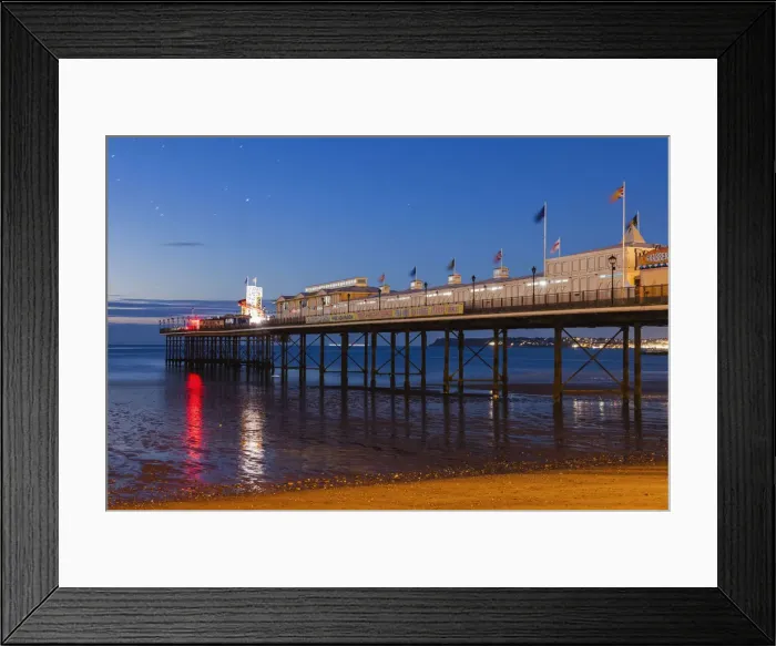 Framed Print : England, Devon, Paignton Pier and Beach Framed Print : England, Devon, Paignton Pier and Beach