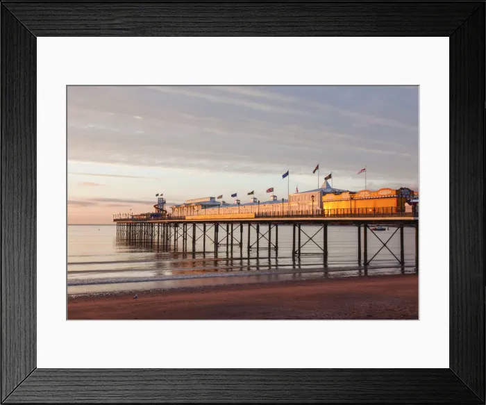 Framed Print : England, Devon, Paignton Pier and Beach Framed Print : England, Devon, Paignton Pier and Beach