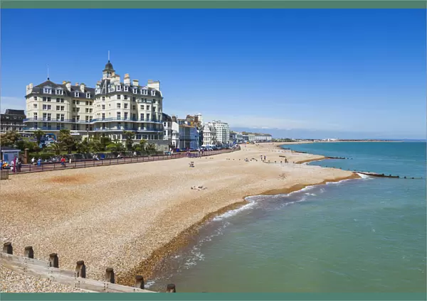 England, East Sussex, Eastbourne, Eastbourne Beach and Town Skyline