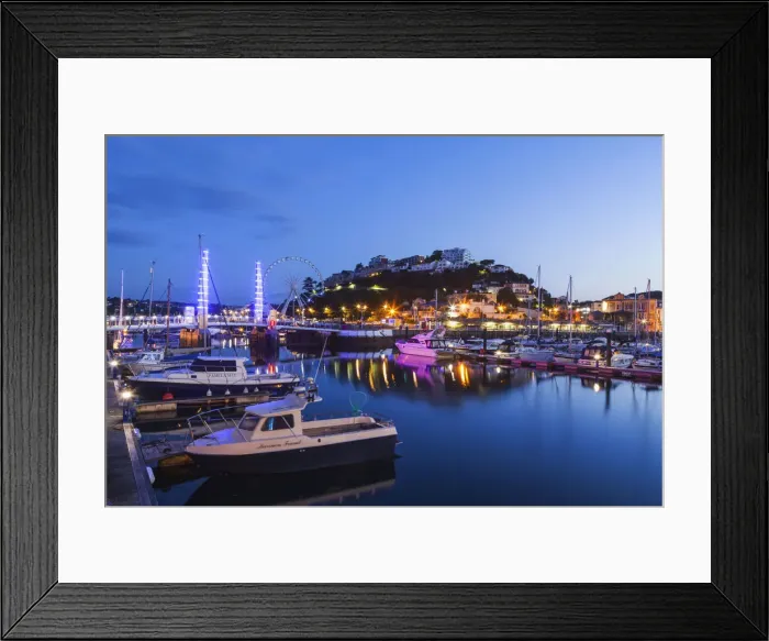 Framed Print : England, Devon, Torquay, Torquay Harbour Bridge and Town Skyline Framed Print : England, Devon, Torquay, Torquay Harbour Bridge and Town Skyline