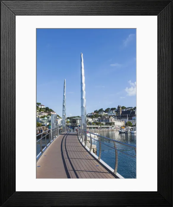 Framed Print : England, Devon, Torquay, Torquay Harbour Bridge and Town Skyline Framed Print : England, Devon, Torquay, Torquay Harbour Bridge and Town Skyline