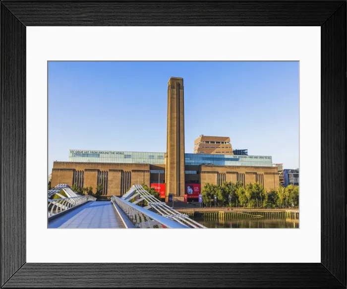 Framed Print : England, London, Bankside, Tate Modern Gallery and Millenium Bridge Framed Print : England, London, Bankside, Tate Modern Gallery and Millenium Bridge