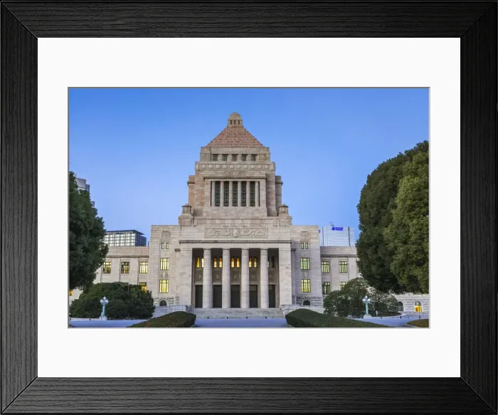 Framed Print : Japan, Honshu, Tokyo, Japanese National Diet Building