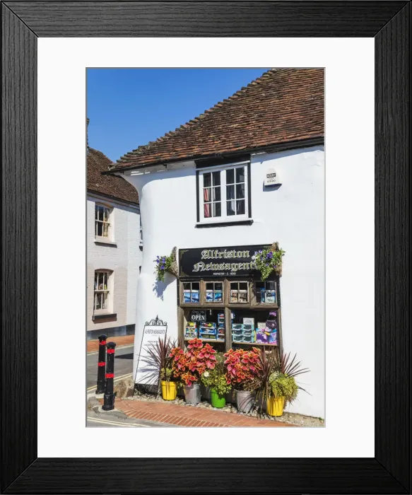 Framed Print : England, East Sussex, Alfriston, Traditional Newsagent Shop Window Framed Print : England, East Sussex, Alfriston, Traditional Newsagent Shop Window