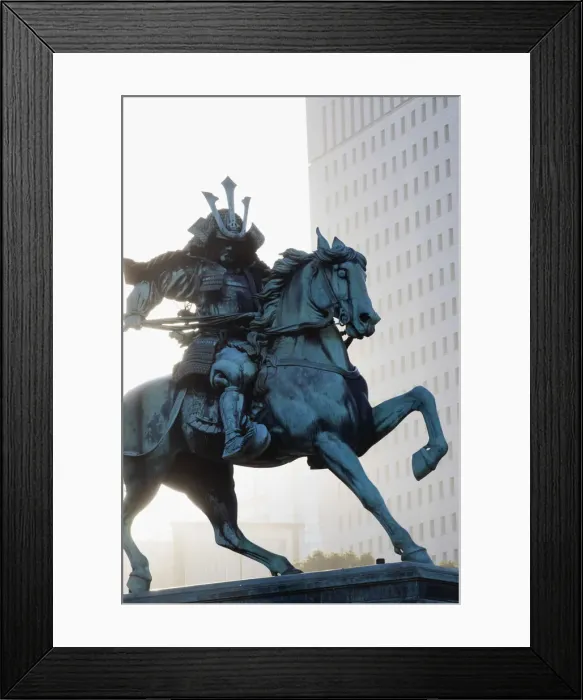 Framed Print : Japan, Honshu, Tokyo, Hibiya, Imperial Palace Outer Garden, Statue of The 14th century Framed Print : Japan, Honshu, Tokyo, Hibiya, Imperial Palace Outer Garden, Statue of The 14th century