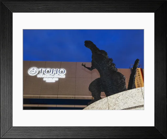 Framed Print : Japan, Honshu, Tokyo, Yurakucho, Hibiya, Godzilla Square, Giant Statue of Godzilla Framed Print : Japan, Honshu, Tokyo, Yurakucho, Hibiya, Godzilla Square, Giant Statue of Godzilla