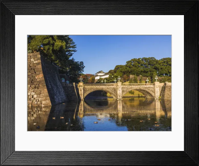 Framed Print : Japan, Honshu, Tokyo, Imperial Palace, Nijubashi Bridge