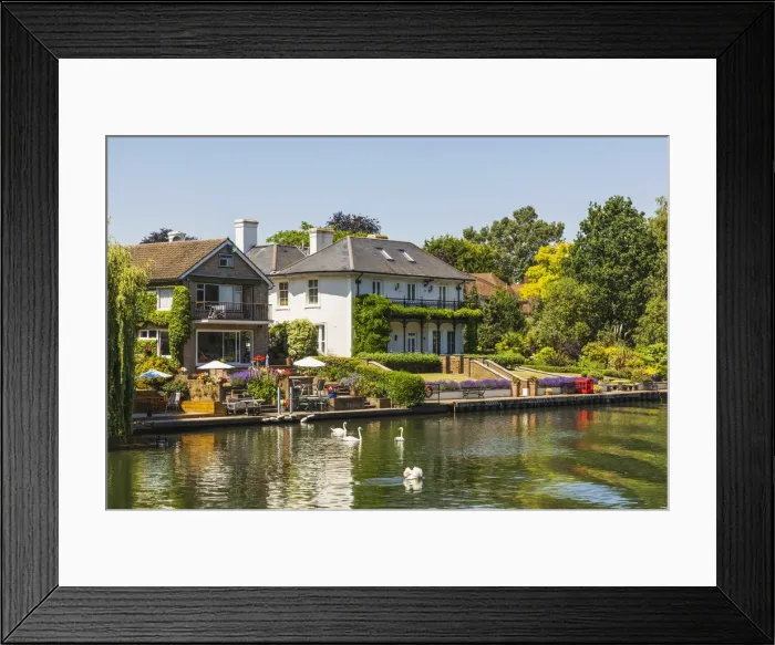 Framed Print : England, London, Richmond-upon-Thames, Riverfront Houses Framed Print : England, London, Richmond-upon-Thames, Riverfront Houses