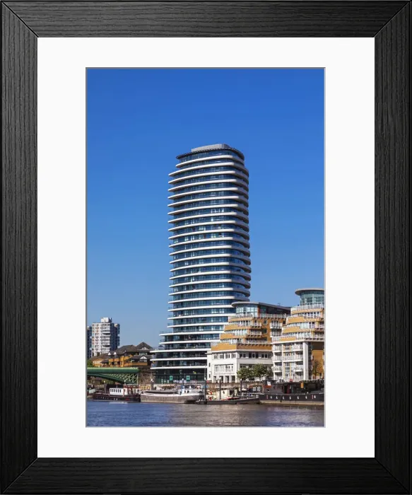 Framed Print : England, London, Battersea, Lombard Wharf Tower Riverside Apartment Complex Framed Print : England, London, Battersea, Lombard Wharf Tower Riverside Apartment Complex