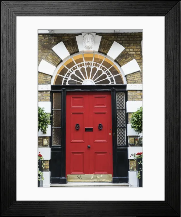 Framed Print : England, London, Westminster, Harley Street, Red House Door