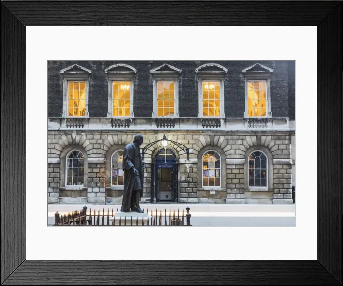 Framed Print : England, London, Southwark, London Bridge City, Guys Hospital, Statue of Thomas Guy Framed Print : England, London, Southwark, London Bridge City, Guys Hospital, Statue of Thomas Guy