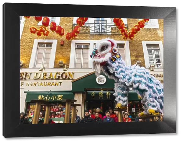 England, London, Chinatown, Chinese New Year Parade, Lion Dance