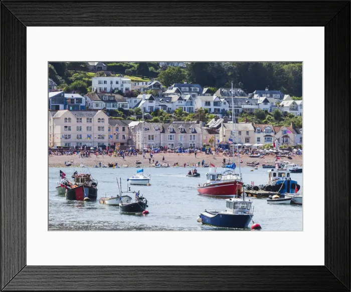 Framed Print : England, Devon, Sheldon Beach and Harbour Framed Print : England, Devon, Sheldon Beach and Harbour