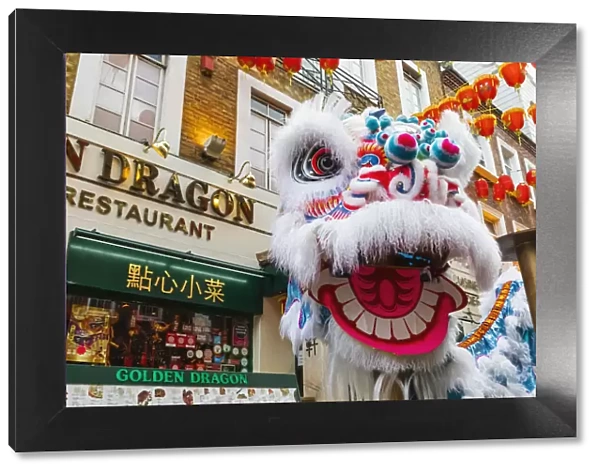 England, London, Chinatown, Chinese New Year Parade, Lion Dance