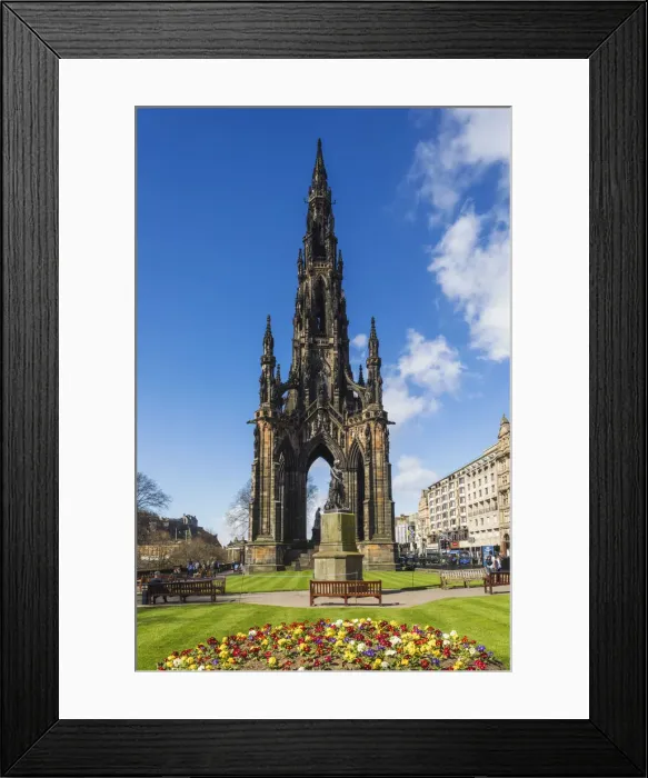 Framed Print : Great Britain, Scotland, Edinburgh, Princes Street, The Scott Monument in East Princes Framed Print : Great Britain, Scotland, Edinburgh, Princes Street, The Scott Monument in East Princes