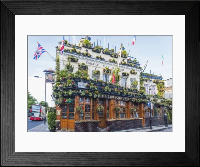 Framed Print : England, London, Kensington, The Churchill Arms Pub Framed Print : England, London, Kensington, The Churchill Arms Pub