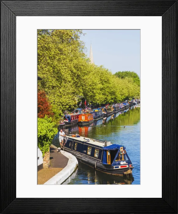 Framed Print : England, London, Little Venice, Canal Boats Framed Print : England, London, Little Venice, Canal Boats